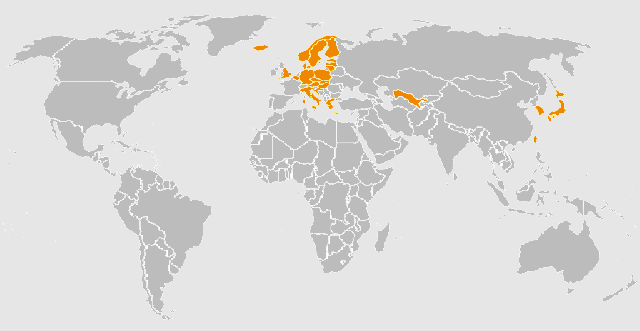 筆者が訪れた国をハイライトしてある世界地図。made with been